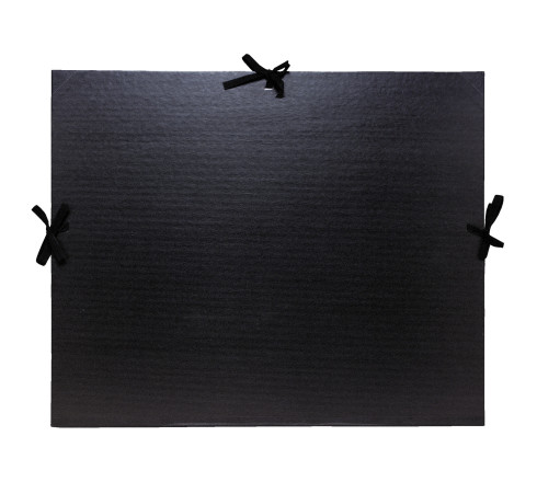 Carton à dessin kraft noir vernis avec ruban 32x45 cm - Pour format A3