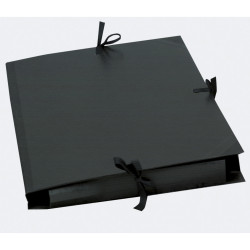 Carton à dessin kraft noir vernis avec ruban 32x45 cm - Pour format A3