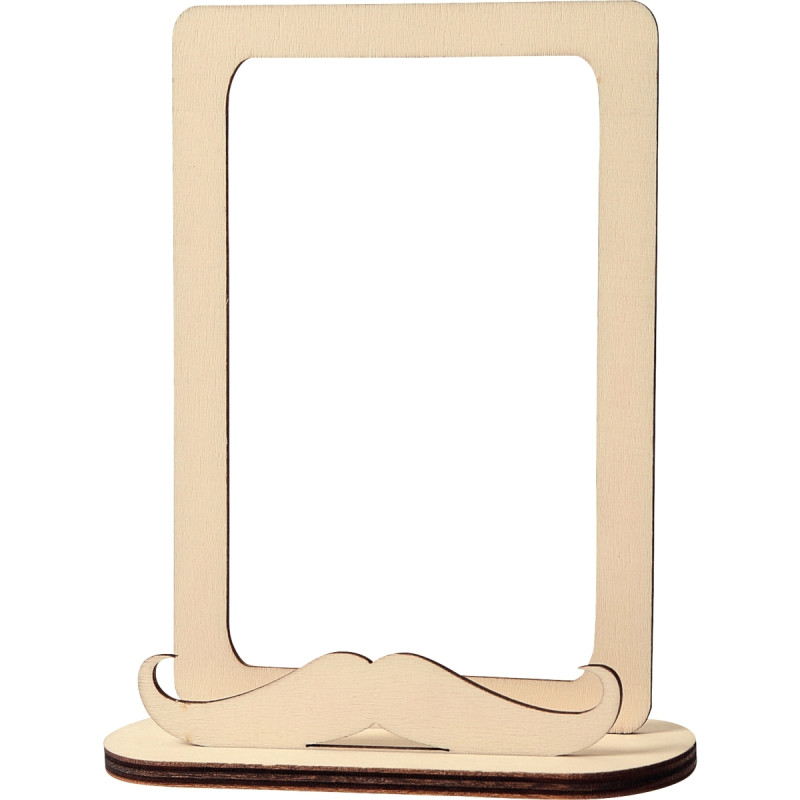 Cadre photo en bois, moustache