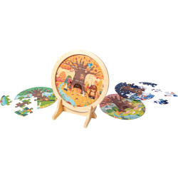 Puzzles en bois sur chevalet, les 4 saisons