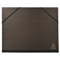 Carton à dessin kraft noir vernis avec élastiques 26x33 cm - Pour formats A4 et 24x32 cm