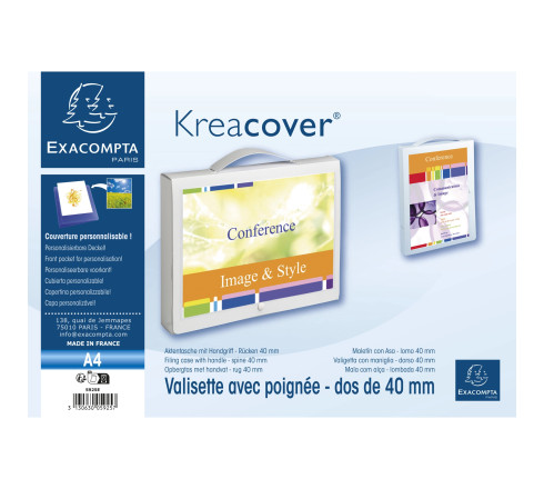 Valisette à poignée amovible polypropylène opaque 8/10e Krea Cover - 24x32cm