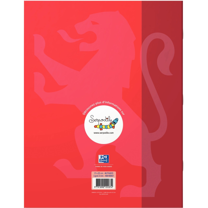 Cahier DYS format 17x22 cm, 48 pages interligne 3 mm