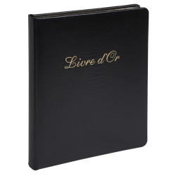 Livre d'or Cuir Alpille 140 pages ivoire - 26x22cm vertical