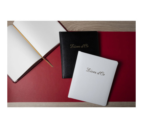 Livre d'or Cuir Alpille 140 pages ivoire - 26x22cm vertical
