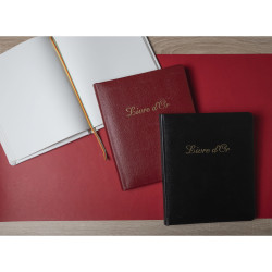 Livre d'or Cuir Alpille 140 pages ivoire - 26x22cm vertical