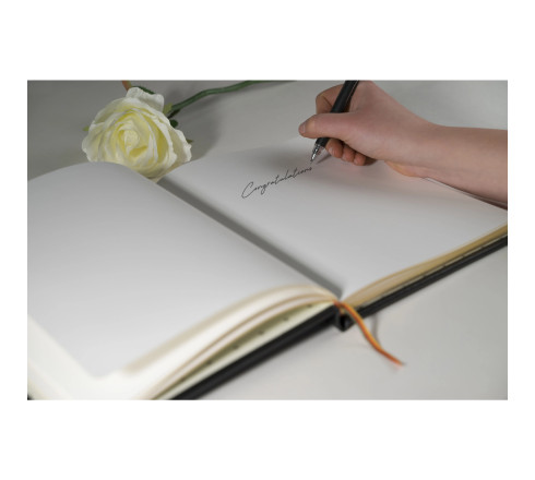 Livre d'or Cuir Alpille 140 pages ivoire - 26x22cm vertical