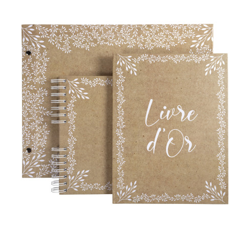 Livre d'or 100 pages tranche or - Format 27x22cm - KRAFT