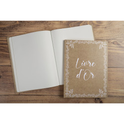 Livre d'or 100 pages tranche or - Format 27x22cm - KRAFT