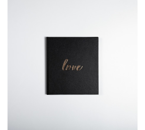 Livre d'or 140 pages tranche or - Format 21x19cm - LOVE Blanc