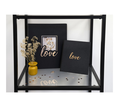 Livre d'or 140 pages tranche or - Format 21x19cm - LOVE Blanc