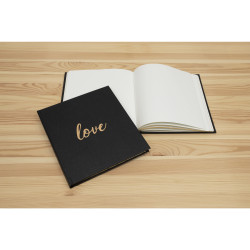 Livre d'or 140 pages tranche or - Format 21x19cm - LOVE Blanc