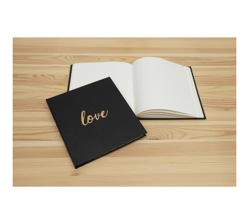 Livre d'or 140 pages tranche or - Format 21x19cm - LOVE Blanc
