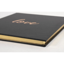 Livre d'or 140 pages tranche or - Format 21x19cm - LOVE Blanc