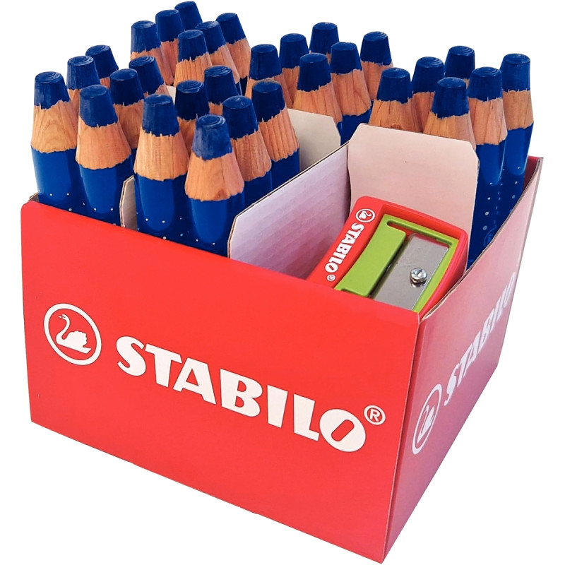 Classpack de 30 crayons Markdry bleus + 2 tailles-crayons