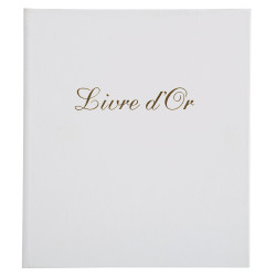 Livre d'or Balacron avec titre 140 pages blanches - 21x19 cm vertical