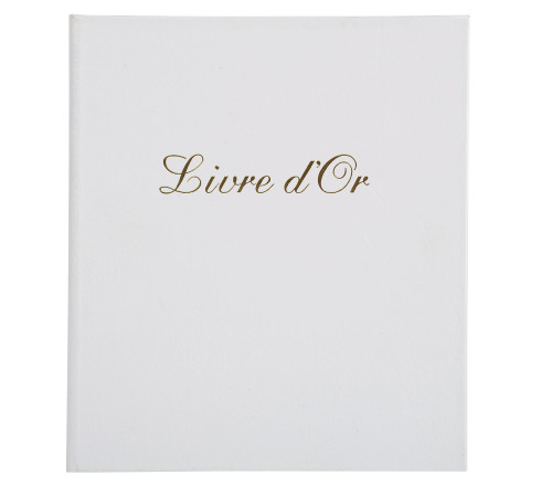 Livre d'or Balacron avec titre 140 pages blanches - 21x19 cm vertical