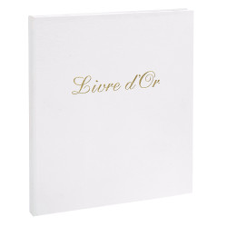 Livre d'or Balacron avec titre 140 pages blanches - 21x19 cm vertical