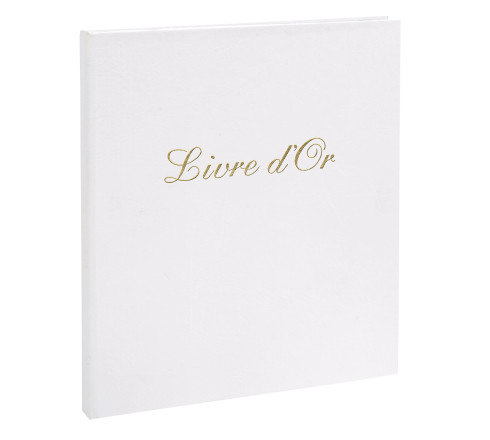 Livre d'or Balacron avec titre 140 pages blanches - 21x19 cm vertical
