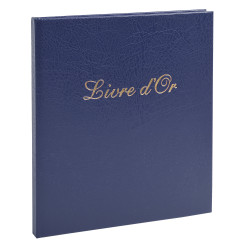Livre d'or Balacron avec titre 140 pages blanches - 21x19 cm vertical