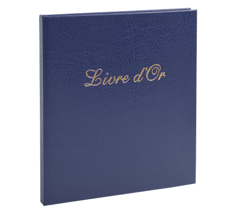 Livre d'or Balacron avec titre 140 pages blanches - 21x19 cm vertical