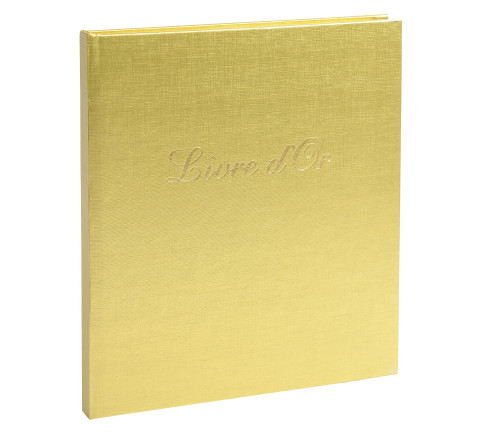 Livre d'or Balacron avec titre 140 pages blanches - 21x19 cm vertical