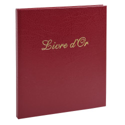 Livre d'or Balacron avec titre 140 pages blanches - 21x19 cm vertical