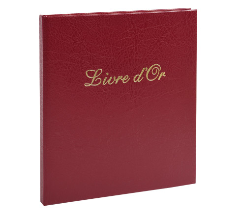 Livre d'or Balacron avec titre 140 pages blanches - 21x19 cm vertical