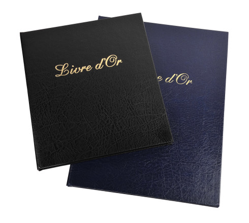 Livre d'or Balacron avec titre 140 pages blanches - 21x19 cm vertical