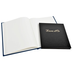 Livre d'or Balacron avec titre 140 pages blanches - 21x19 cm vertical