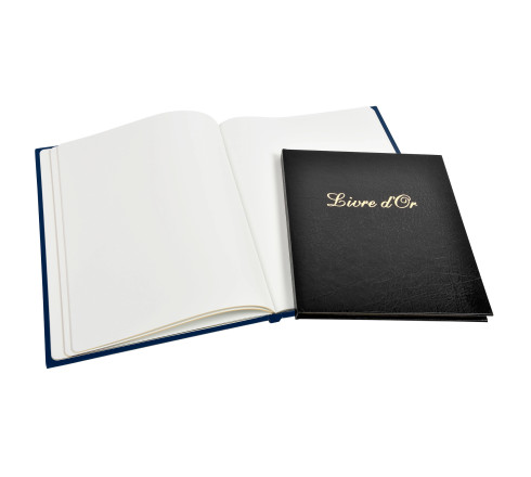 Livre d'or Balacron avec titre 140 pages blanches - 21x19 cm vertical
