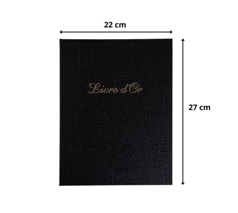 Livre d'or Balacron avec titre 100 pages blanches - 27x22 cm vertical