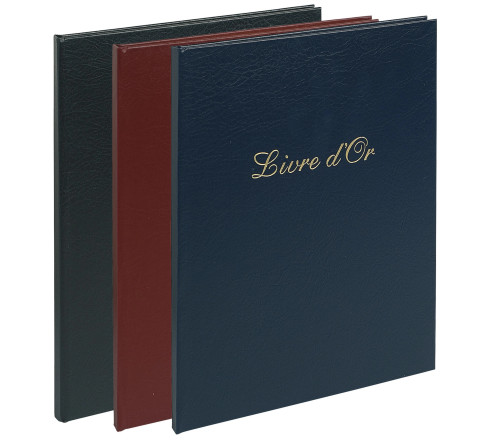 Livre d'or Balacron avec titre 100 pages blanches - 27x22 cm vertical