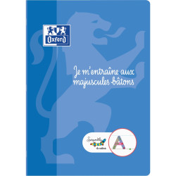 Cahier d'écriture DYS format A4, 48 pages, lettres majuscules bâtons
