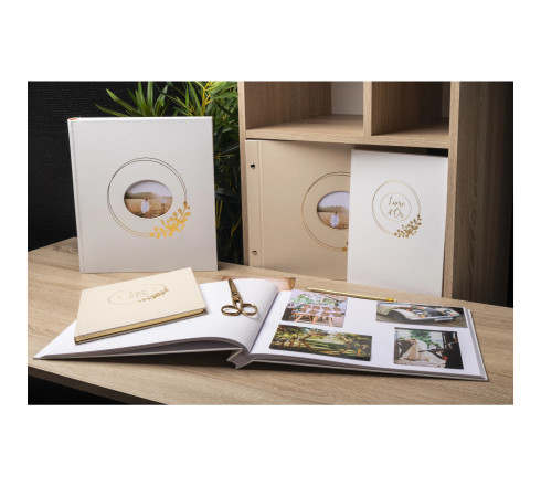 Livre d'or 100 pages tranche or Ringflower