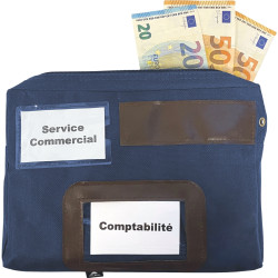 Pochette caisse 185x270mm soufflet 40mm bleue