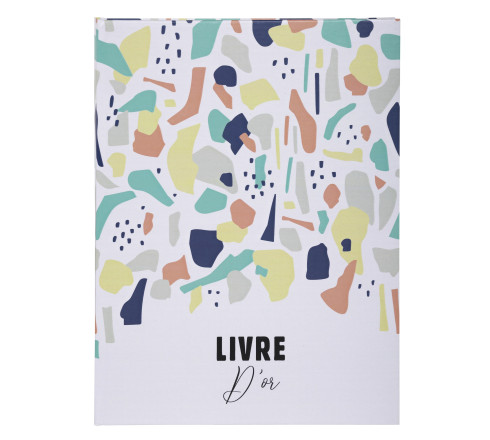 Livre d'or 100 pages tranche blanche - Format 27x22cm - TERRAZZO