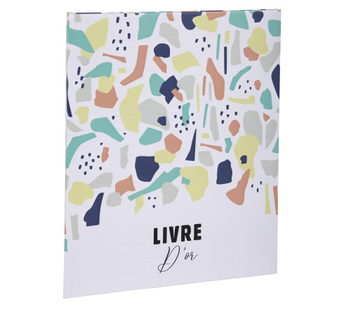 Livre d'or 100 pages tranche blanche - Format 27x22cm - TERRAZZO