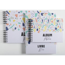 Livre d'or 100 pages tranche blanche - Format 27x22cm - TERRAZZO