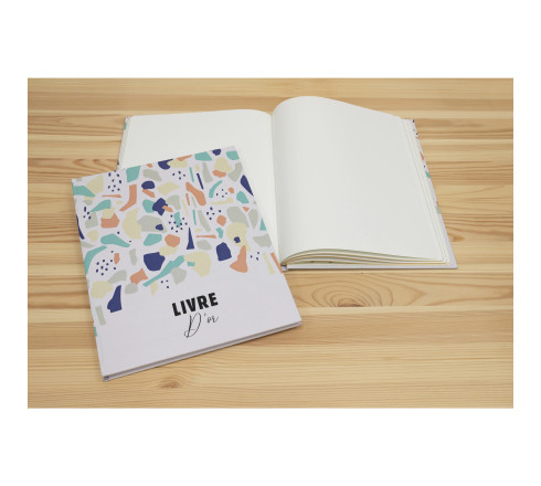 Livre d'or 100 pages tranche blanche - Format 27x22cm - TERRAZZO