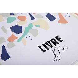 Livre d'or 100 pages tranche blanche - Format 27x22cm - TERRAZZO