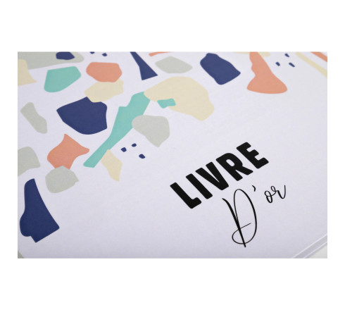 Livre d'or 100 pages tranche blanche - Format 27x22cm - TERRAZZO
