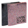 Livre d'or 140 pages tranche argent - Format 21x19cm - STRASS