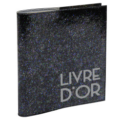 Livre d'or 140 pages tranche argent - Format 21x19cm - STRASS