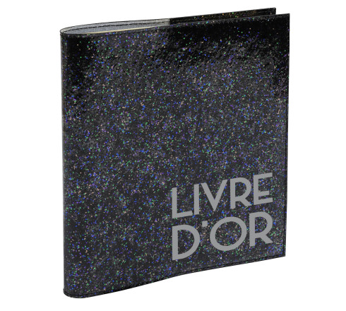 Livre d'or 140 pages tranche argent - Format 21x19cm - STRASS