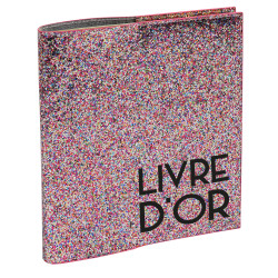 Livre d'or 140 pages tranche argent - Format 21x19cm - STRASS