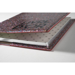 Livre d'or 140 pages tranche argent - Format 21x19cm - STRASS