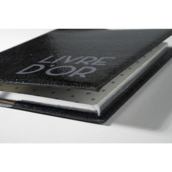 Livre d'or 140 pages tranche argent - Format 21x19cm - STRASS