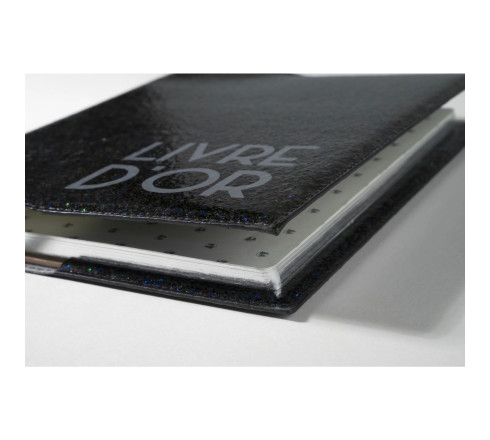 Livre d'or 140 pages tranche argent - Format 21x19cm - STRASS