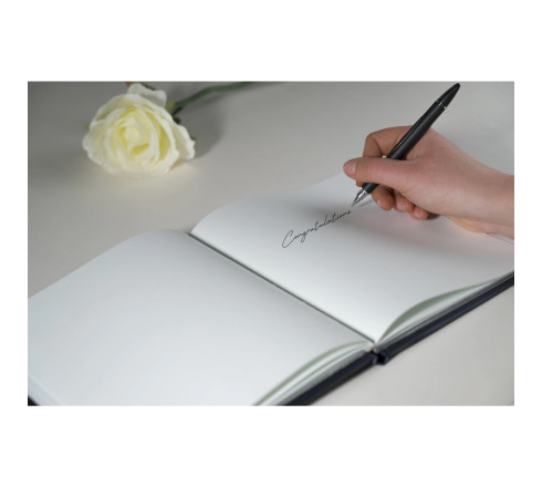 Livre d'or 140 pages tranche argent - Format 21x19cm - STRASS
